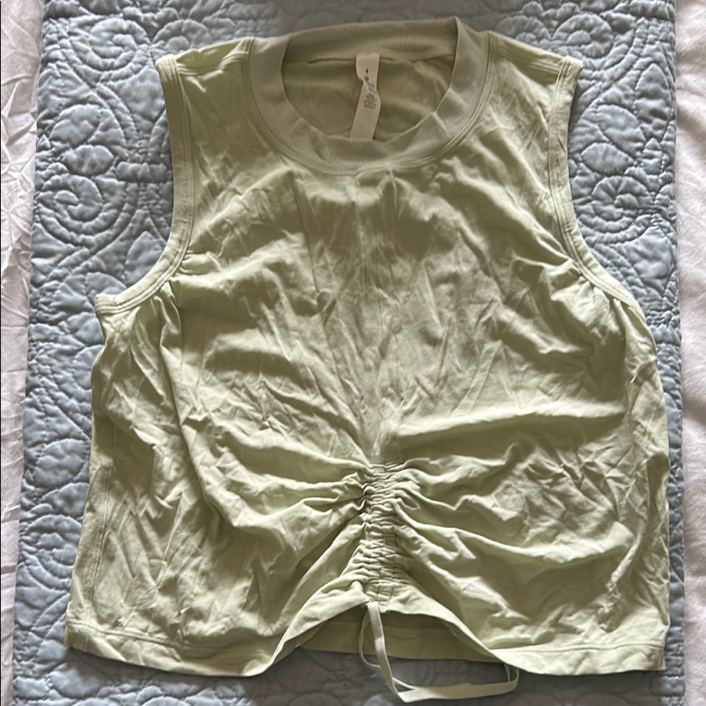 Lululemon Athletica Yellow Ruched Sleeveless Muscle Tee